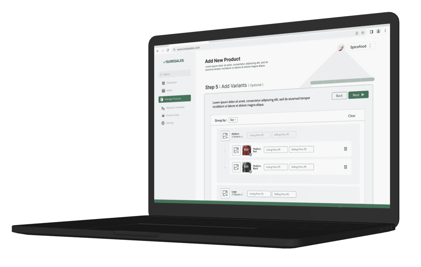 SureSales project detail 2